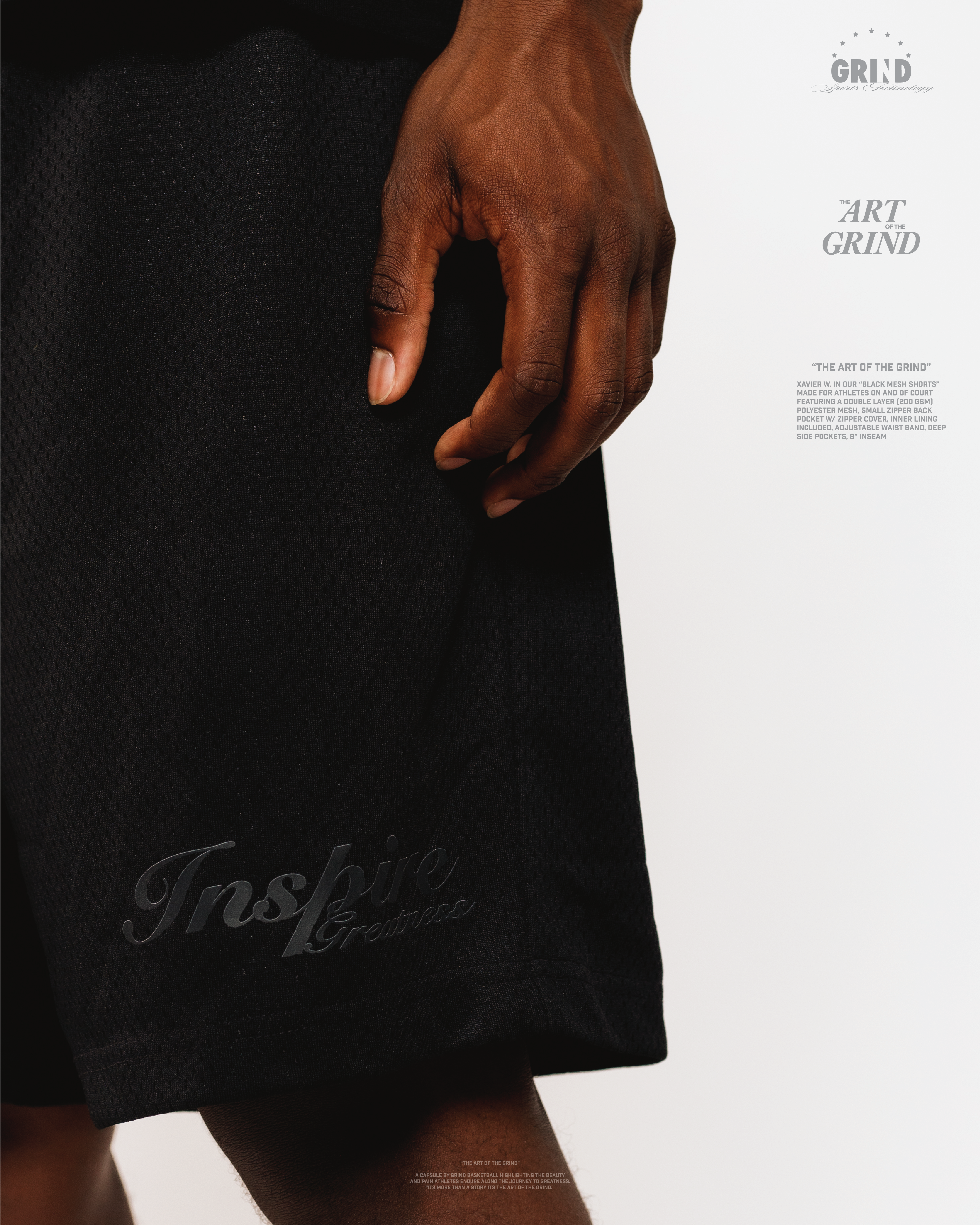 "MESH SHORTS" -BLACK