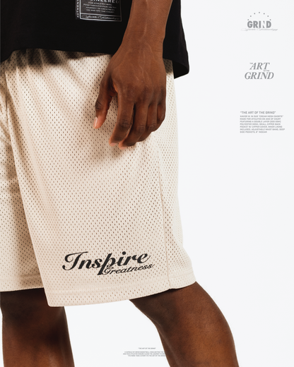 "MESH SHORTS"   -CREAM