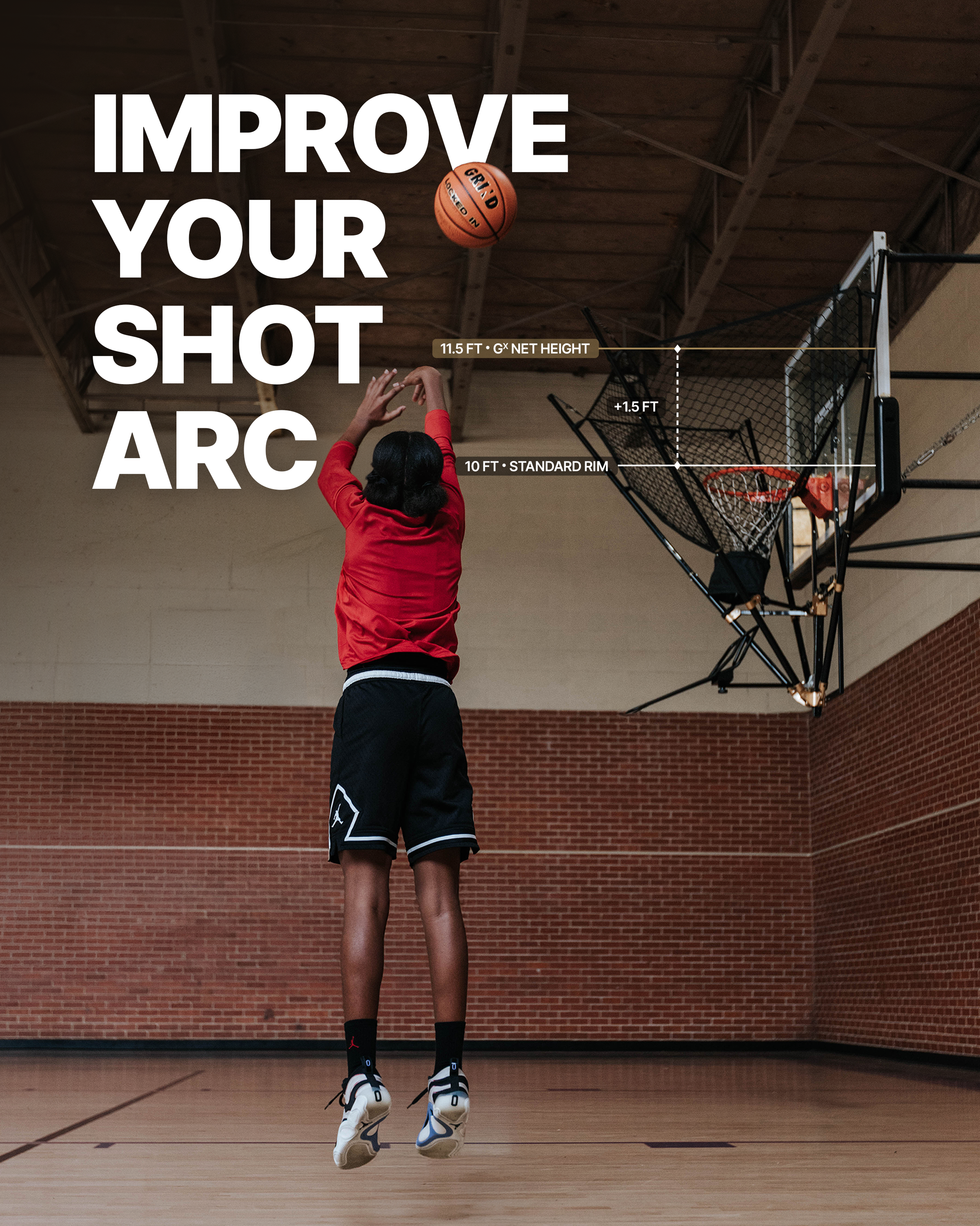 GRIND Gx Shot Trainer | Portable Basketball Rebounder