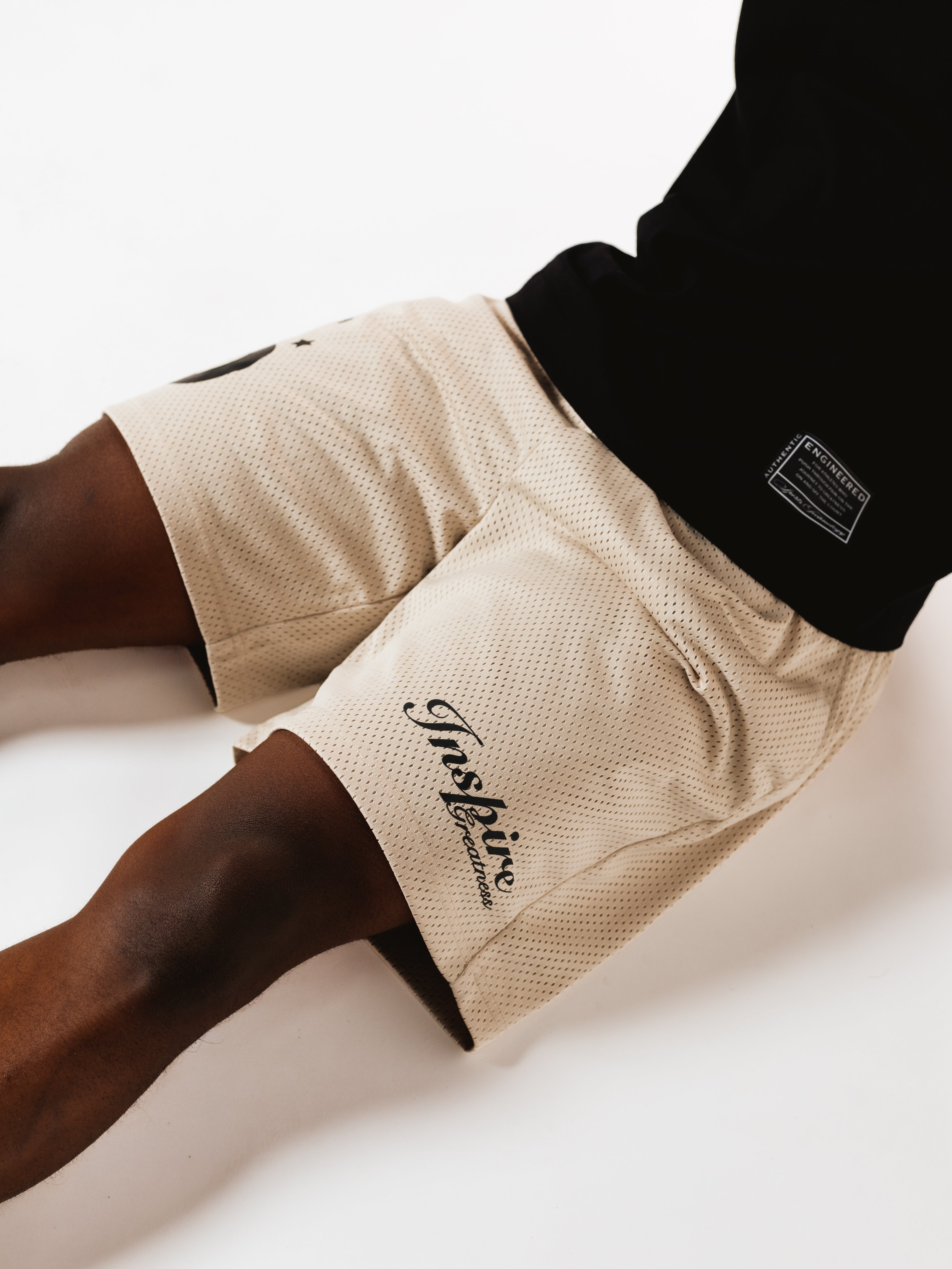 "MESH SHORTS"   -CREAM
