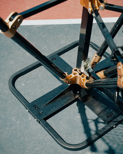 GRIND Gx frame and gold hardware detail